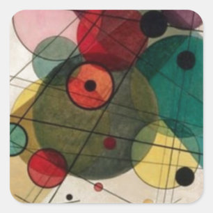 Carré Sticker Kandinsky Cercles Abstraits
