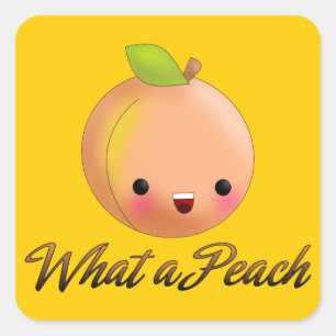 Carré Sticker Kawaii Peach