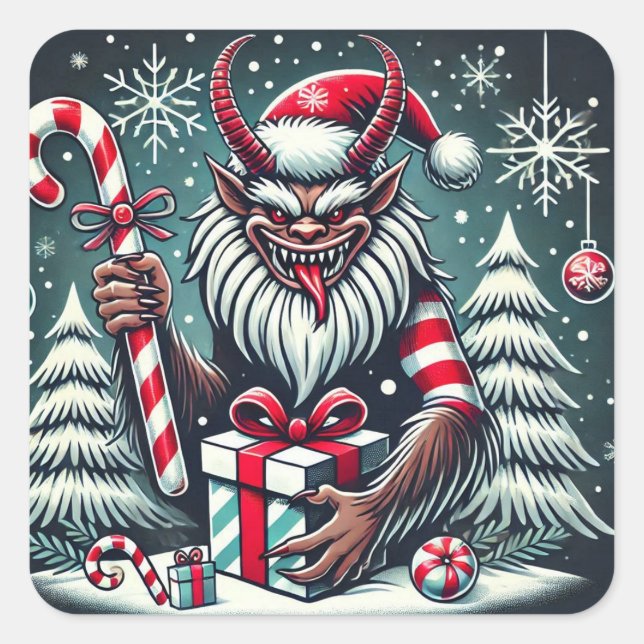 Carré Sticker Krampus de Noël (Devant)