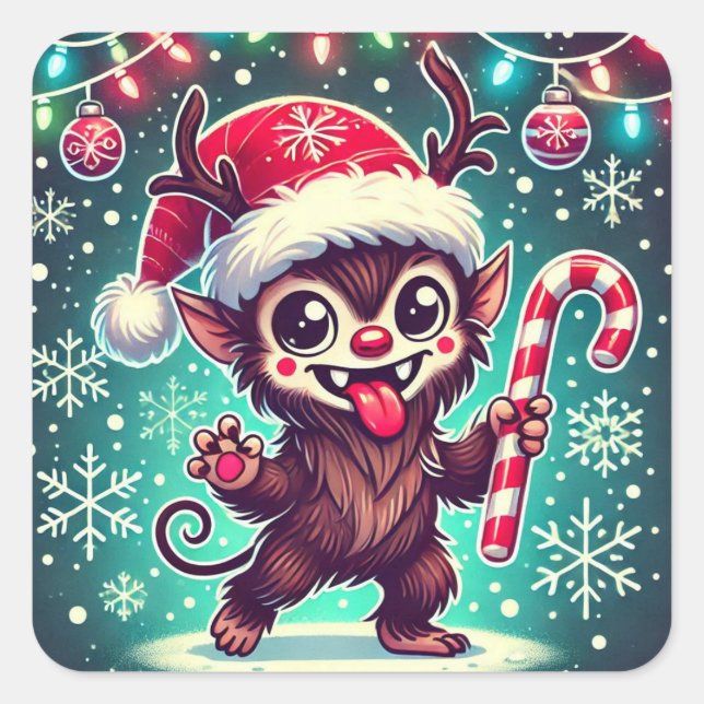 Carré Sticker Krampus de Noël (Devant)