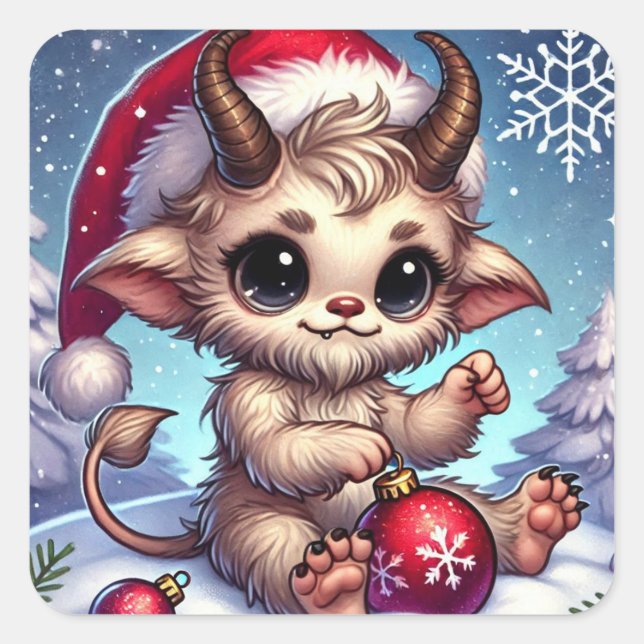 Carré Sticker Krampus de Noël (Devant)