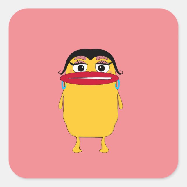 Carré Sticker Lady aux lèvres (Devant)