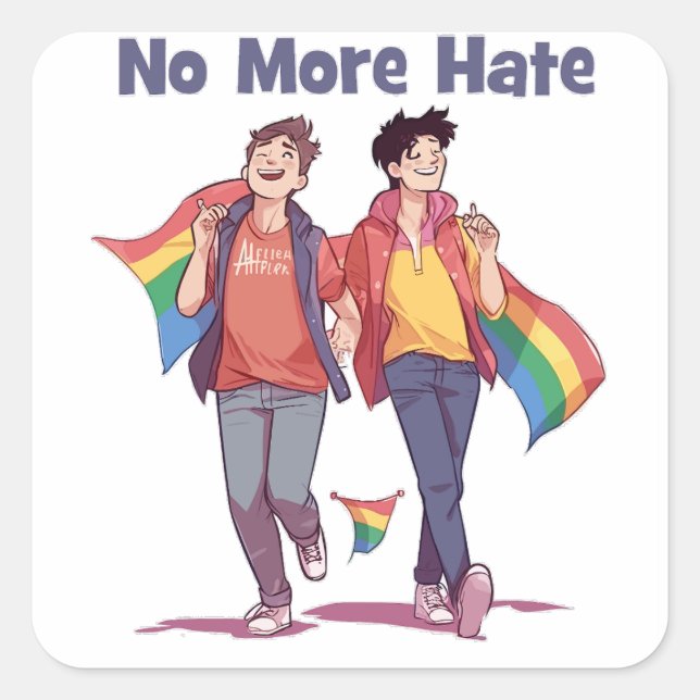 Carré Sticker LGBT de la haine (Devant)
