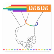 Sticker LGBTQ+, L'amour est Sticker d'amour, Fiert