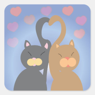 Carré Sticker Love Cats