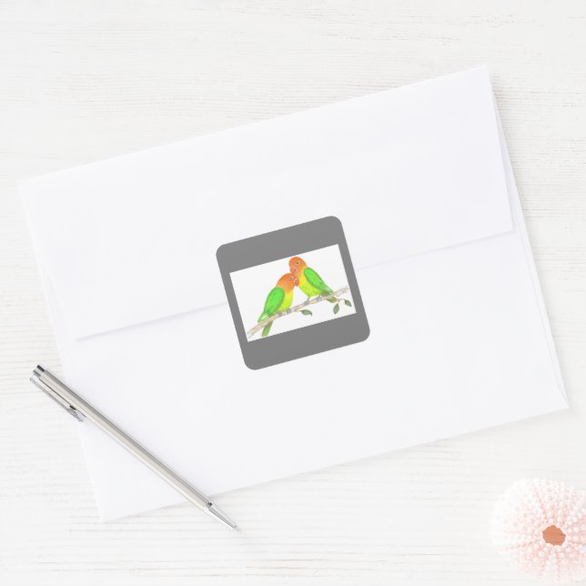 Carré Sticker Lovebirds (Enveloppe)