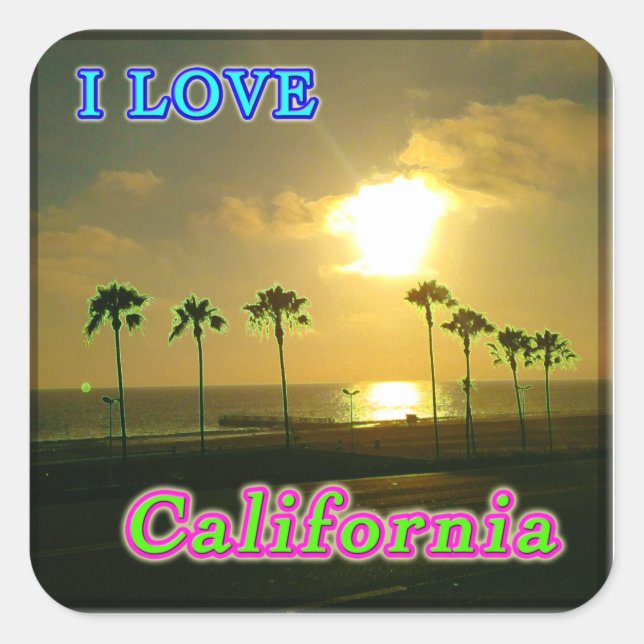 Carré Sticker "Lovely California 2" (Devant)