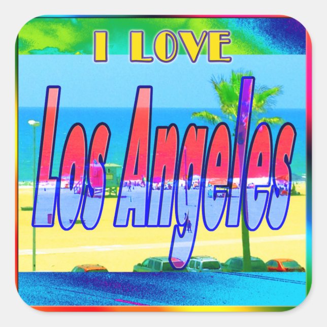 Carré Sticker "Lovely Los Angeles 2" (Devant)