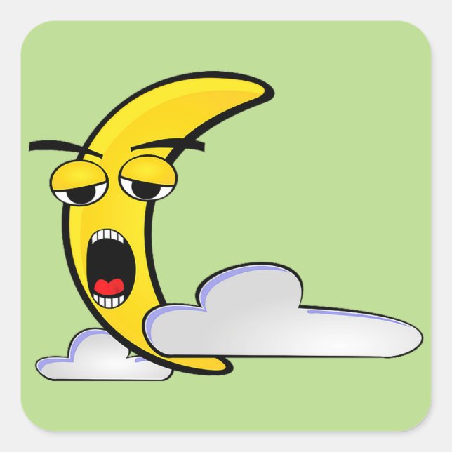 Carré Sticker Lune Jaune Sleepy (Devant)