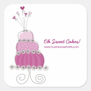 Carré Sticker Magenta Whimsical Chic Mariage