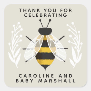 Carré Sticker Mama to Bee Baby shower Merci