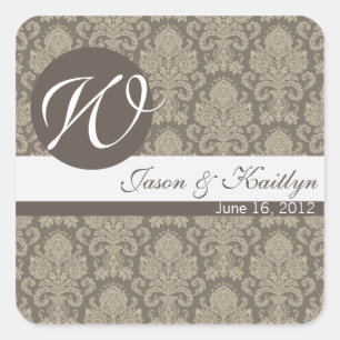 Carré Sticker mariage damassé