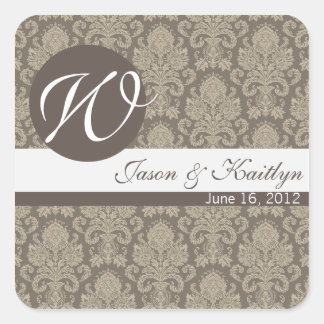 Carré Sticker mariage damassé