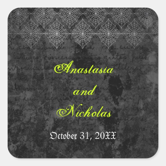 Carré Sticker Mariage Eerie Halloween (Devant)