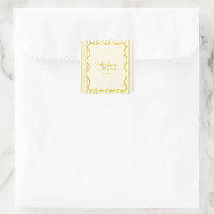 Carré sticker Mariage jaune beurre moderne