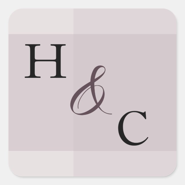 Carré Sticker Mariage minimaliste Lavender Grey (Devant)