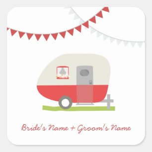 Carré Sticker Mariage Red Retro