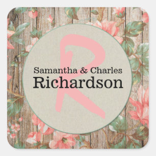Carré Sticker Mariage Rustique Spring Blossoms