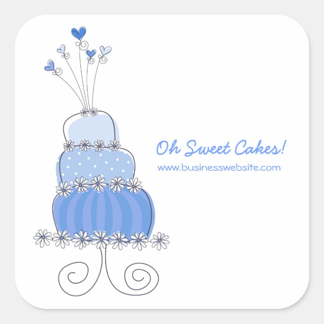 Carré Sticker Mariage Whimsical Chic Bleu (Devant)