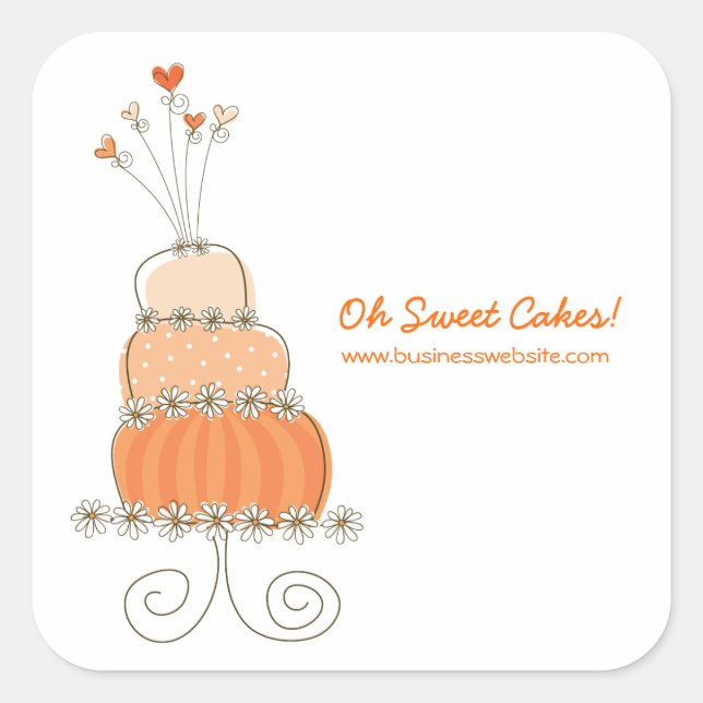 Carré Sticker Mariage Whimsical Chic Peach (Devant)