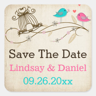 Carré Sticker Mariage Whimsical de 1,5 po