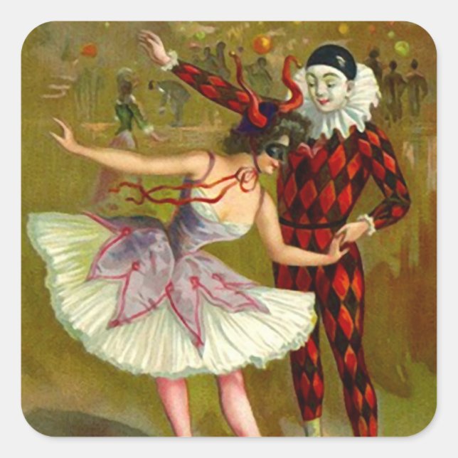 Carré Sticker Masquerade Costume Party Harlequin Masques (Devant)