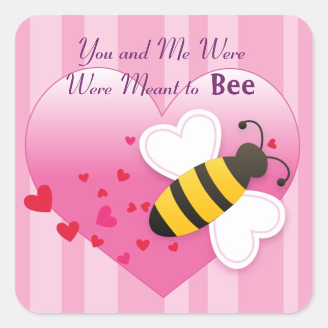 Carré Sticker mignon Miel Abeille (Devant)