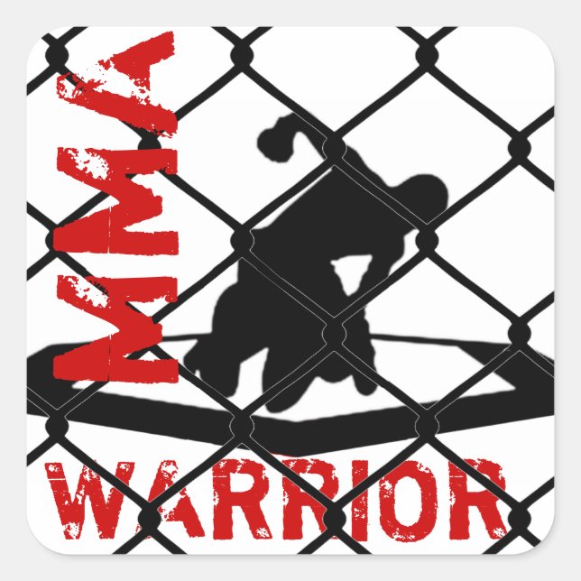 Carré Sticker mixed martial art WARRIOR (Devant)