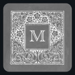 Carré Sticker Monogramme Inspiré De Chalkboard<br><div class="desc">Un autocollant au design inspiré du tableau de bord. Personnalisez avec votre initiale.</div>