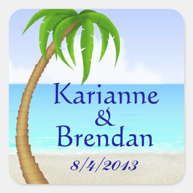 Carré Sticker Monogramme Plage - SRF (Devant)