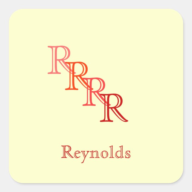 Carré Sticker - Monogramme portant le nom 2 (Devant)