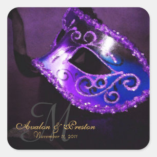 Carré Sticker Monogramme Purple Masquerade