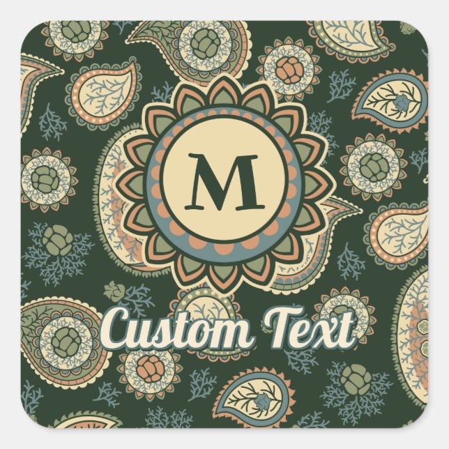 Carré Sticker Motif Cypress Paisley (Devant)