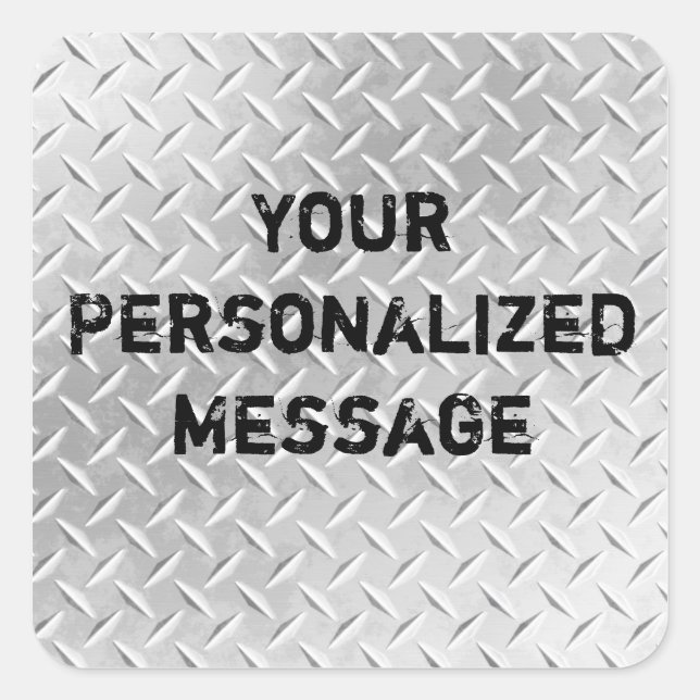 Carré Sticker Motif en métal en plaque de diamant (Devant)