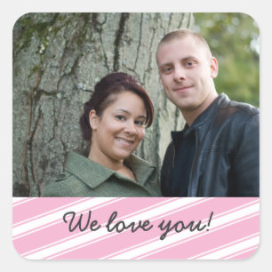 Carré Sticker Motif Pink Stripes Conception personnalisé