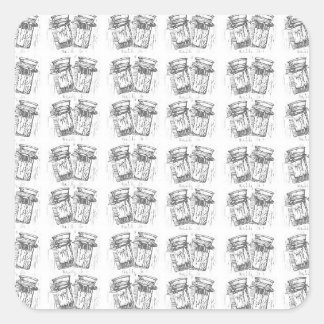 Carré Sticker Motif pour pilules de coupe de bois