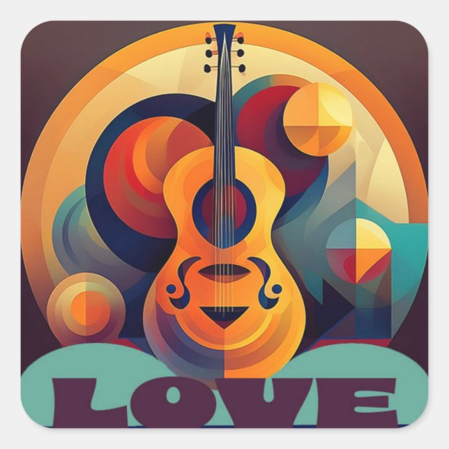 Carré sticker Music Love (Devant)