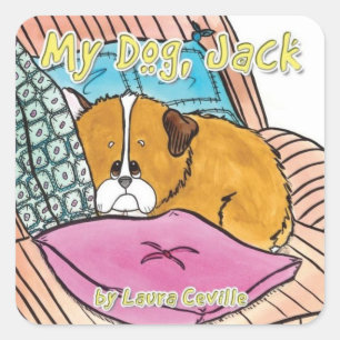 Carré Sticker My Dog Jack par Laura Ceville