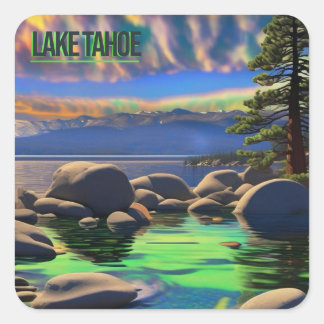 Carré Sticker Neon Lake Tahoe