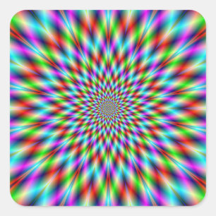 Carré Sticker Neon Star Explosion