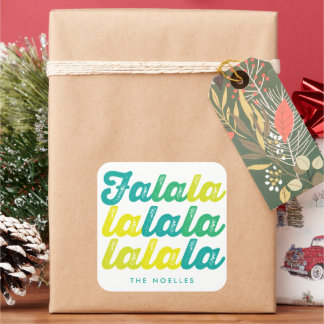 Carré Sticker Ombre Green Lime Falalalala Custom Holiday