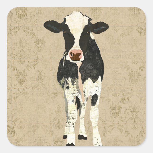 Carré Sticker Onyx & Pearl Cow (Devant)