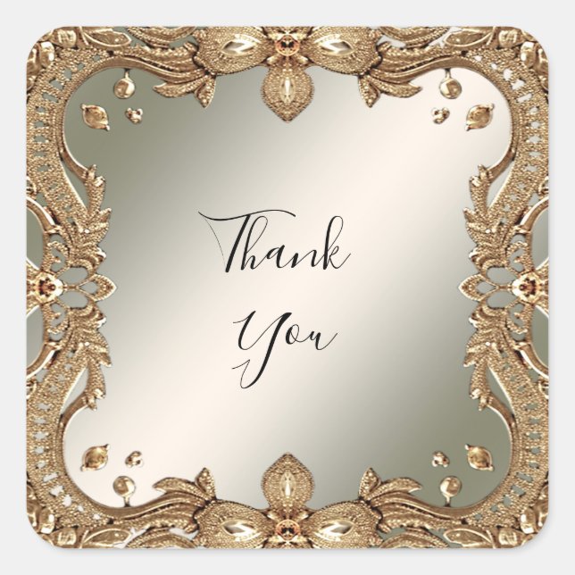 Carré Sticker Ornate Or (Devant)