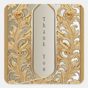 Carré Sticker Ornate Or moderne