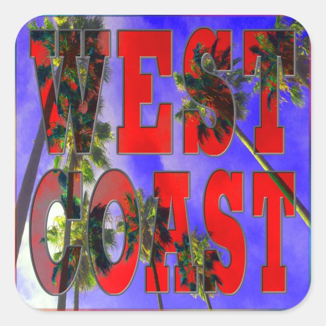 Carré Sticker "Palm Sky : Côte Ouest" (Devant)