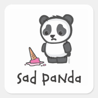 Carré sticker Panda triste