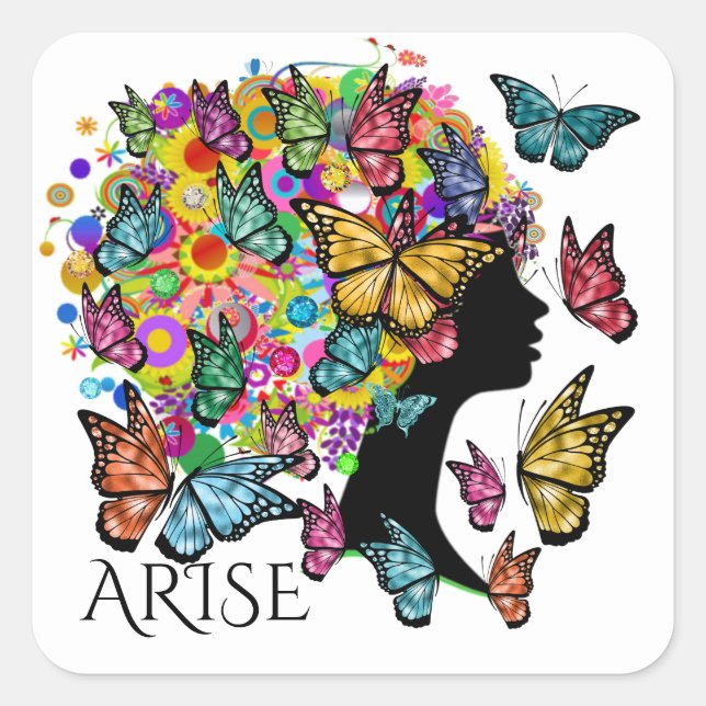 Carré Sticker papillon à bille (Devant)