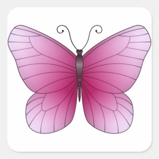 Carré Sticker papillon rose