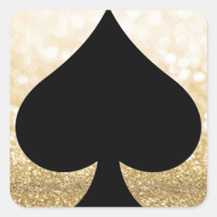 Carré Sticker Parties scintillant Spade & Gold