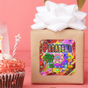 Carré Sticker Pasadena Tropical Friends